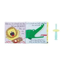 Mud Pie Brushing Teeth Cloth Book And Toothbrush Set