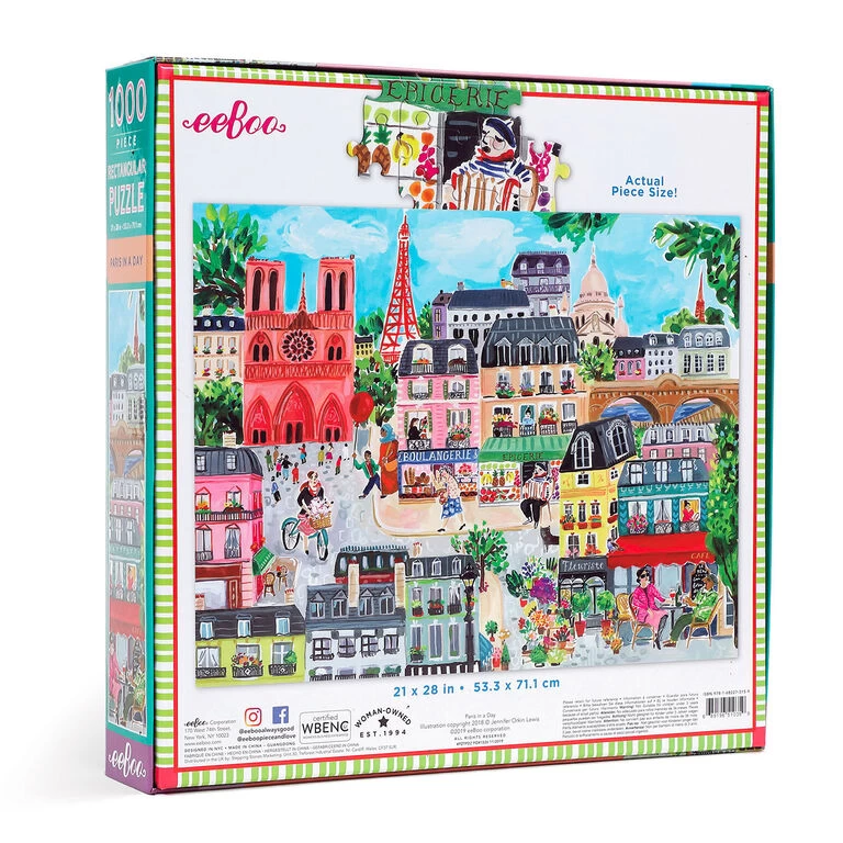 Eeboo Paris In A Day 1000-Piece Jigsaw Puzzle 3 Eeboo Paris In A Day 1000-Piece Jigsaw Puzzle - Image 3