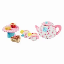 Mud Pie Plush Tea Party Toy Set, 7 Pieces