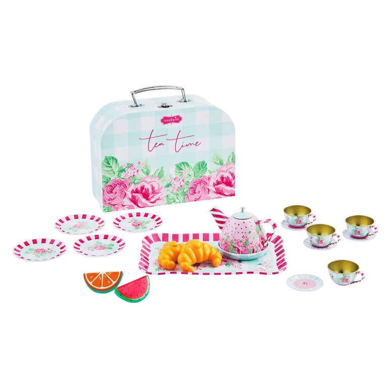 Mud Pie Tea Party Play Toy Set, 19 Pieces 1 Mud Pie Tea Party Play Toy Set, 19 Pieces