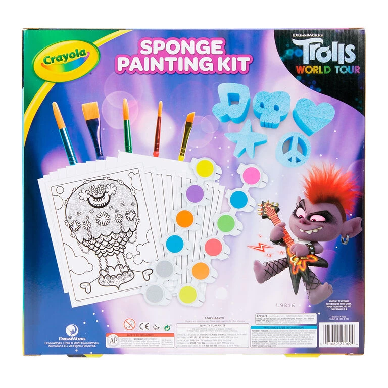 Crayola® Trolls Washable Sponge Painting Kit, 35+ Pieces 3 Crayola® Trolls Washable Sponge Painting Kit, 35+ Pieces - Image 3